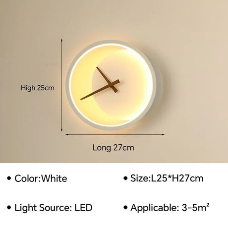 Modern LED Wall Lamp Clock - Hans Lumiere