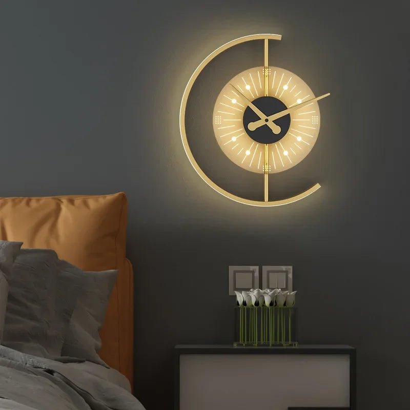 Modern LED Wall Lamp Clock - Hans Lumiere