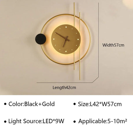 Modern LED Wall Lamp Clock - Hans Lumiere