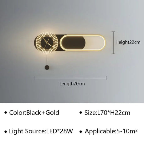 Modern LED Wall Lamp Clock - Hans Lumiere