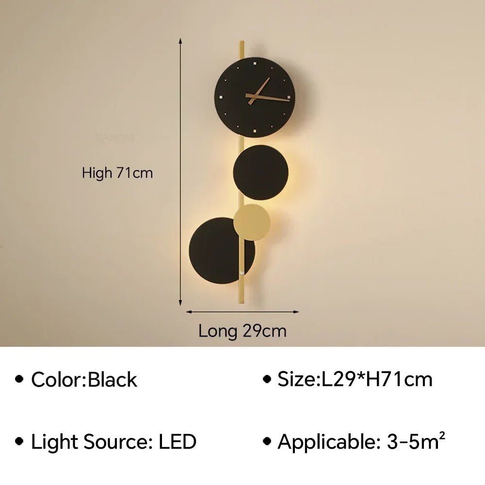 Modern LED Wall Lamp Clock - Hans Lumiere