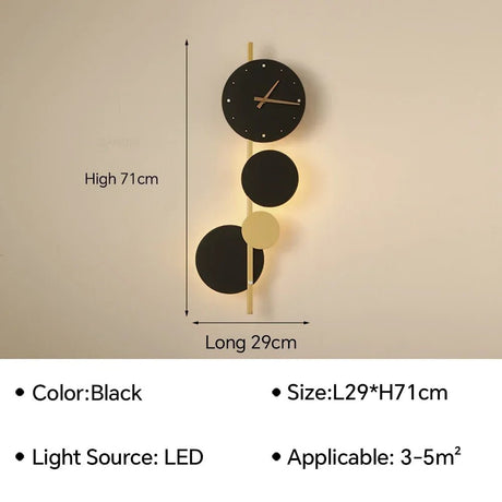 Modern LED Wall Lamp Clock - Hans Lumiere