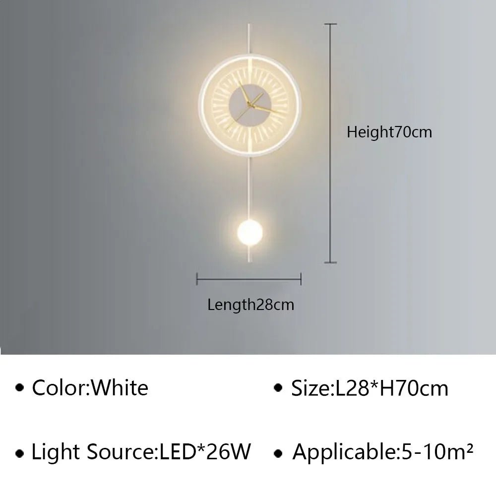 Modern LED Wall Lamp Clock - Hans Lumiere