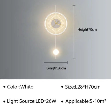 Modern LED Wall Lamp Clock - Hans Lumiere