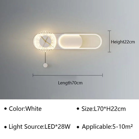 Modern LED Wall Lamp Clock - Hans Lumiere
