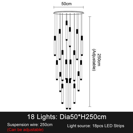 Modern Luxury Attic Staircase LED Chandeliers - Hans Lumiere