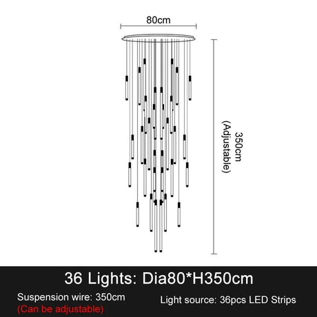 Modern Luxury Attic Staircase LED Chandeliers - Hans Lumiere