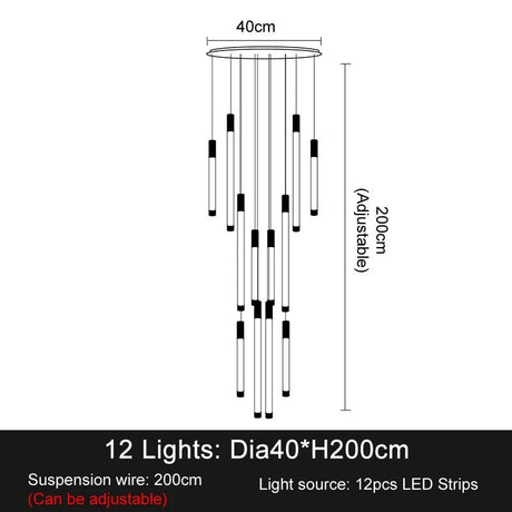 Modern Luxury Attic Staircase LED Chandeliers - Hans Lumiere