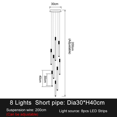 Modern Luxury Attic Staircase LED Chandeliers - Hans Lumiere