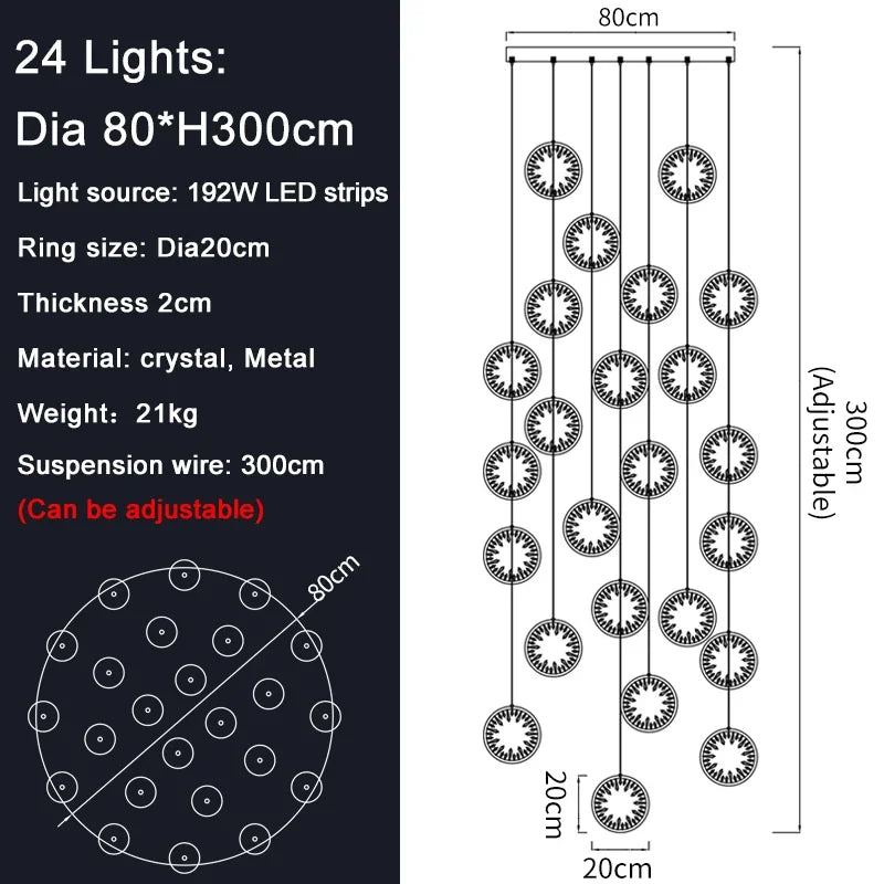 Modern Luxury Gold/Black Crystal LED Chandelier - Hans Lumiere