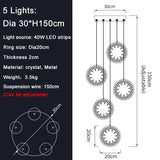 Modern Luxury Gold/Black Crystal LED Chandelier - Hans Lumiere