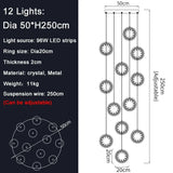 Modern Luxury Gold/Black Crystal LED Chandelier - Hans Lumiere