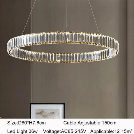 Modern Luxury Golden Chrome LED Crystal Chandelier - Hans Lumiere