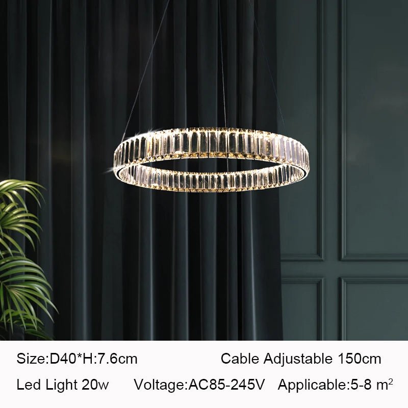 Modern Luxury Golden Chrome LED Crystal Chandelier - Hans Lumiere