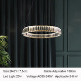 Modern Luxury Golden Chrome LED Crystal Chandelier - Hans Lumiere