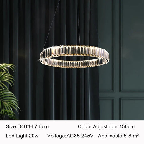 Modern Luxury Golden Chrome LED Crystal Chandelier - Hans Lumiere