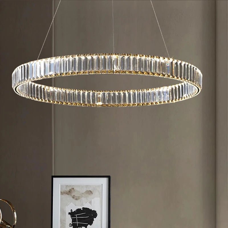 Modern Luxury Golden Chrome LED Crystal Chandelier - Hans Lumiere