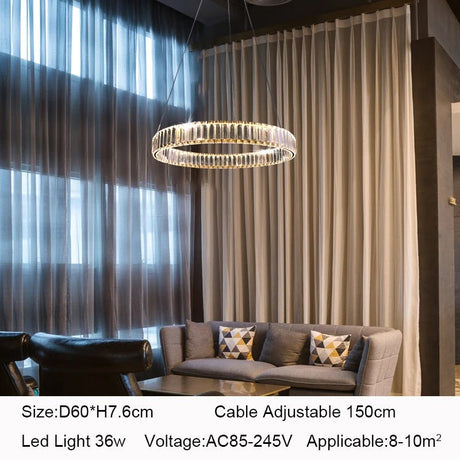 Modern Luxury Golden Chrome LED Crystal Chandelier - Hans Lumiere