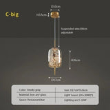 Modern Luxury Nordic Glass LED Pendant Light – Gold & Grey Chandelier for Dining Room - Hans Lumiere