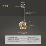 Modern Luxury Nordic Glass LED Pendant Light – Gold & Grey Chandelier for Dining Room - Hans Lumiere
