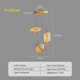 Modern Luxury Nordic Glass LED Pendant Light – Gold & Grey Chandelier for Dining Room - Hans Lumiere