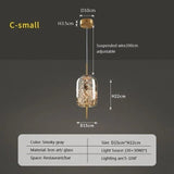 Modern Luxury Nordic Glass LED Pendant Light – Gold & Grey Chandelier for Dining Room - Hans Lumiere