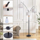 Modern Mid Century Dimmable Arc Floor Lamp - Hans Lumiere