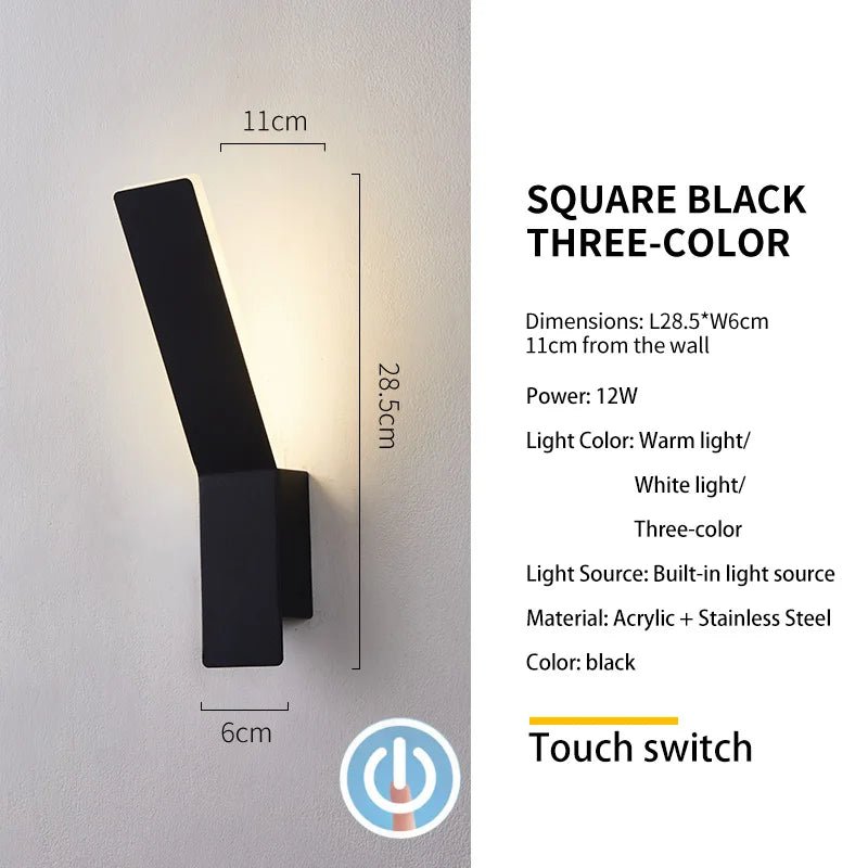 Modern Minimalist LED Bedside Wall Sconce - Plexiglass Accent Light - Hans Lumiere