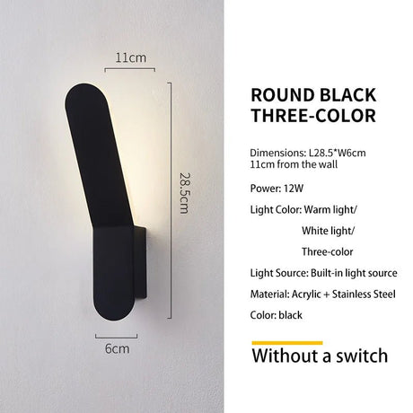 Modern Minimalist LED Bedside Wall Sconce - Plexiglass Accent Light - Hans Lumiere