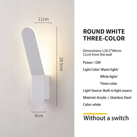 Modern Minimalist LED Bedside Wall Sconce - Plexiglass Accent Light - Hans Lumiere