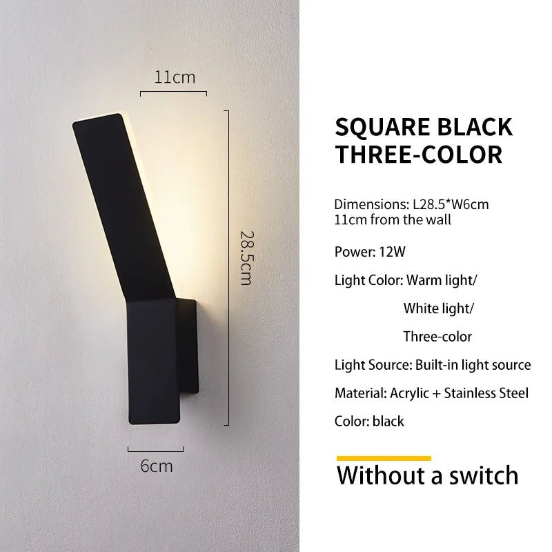 Modern Minimalist LED Bedside Wall Sconce - Plexiglass Accent Light - Hans Lumiere