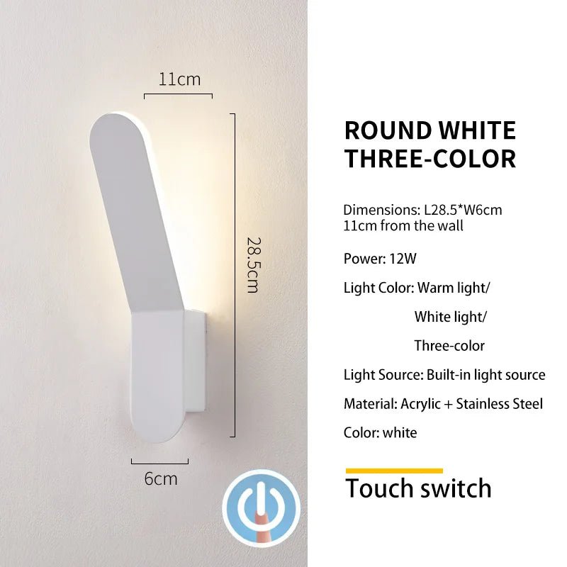 Modern Minimalist LED Bedside Wall Sconce - Plexiglass Accent Light - Hans Lumiere