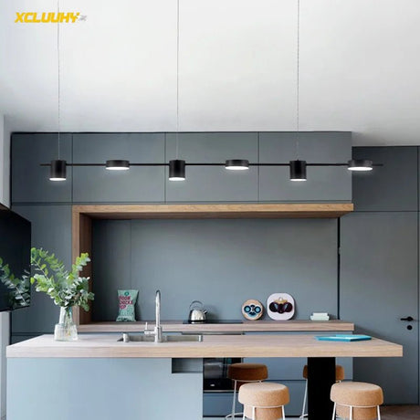 Modern Minimalist Pendant Light Strips Hanging Lamp - Hans Lumiere