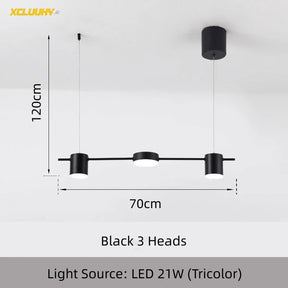Modern Minimalist Pendant Light Strips Hanging Lamp - Hans Lumiere