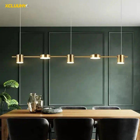 Modern Minimalist Pendant Light Strips Hanging Lamp - Hans Lumiere