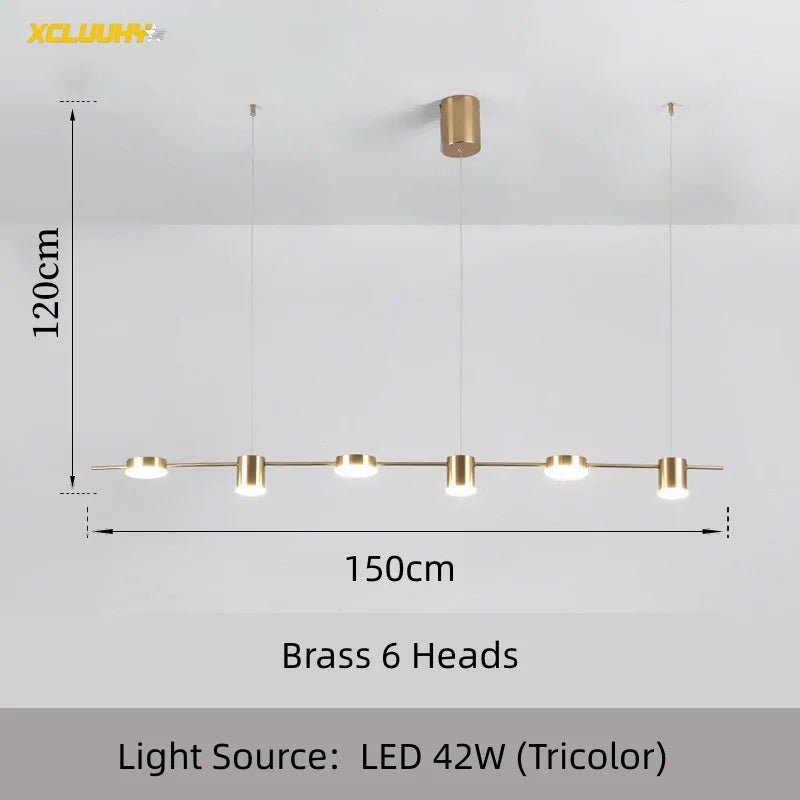 Modern Minimalist Pendant Light Strips Hanging Lamp - Hans Lumiere