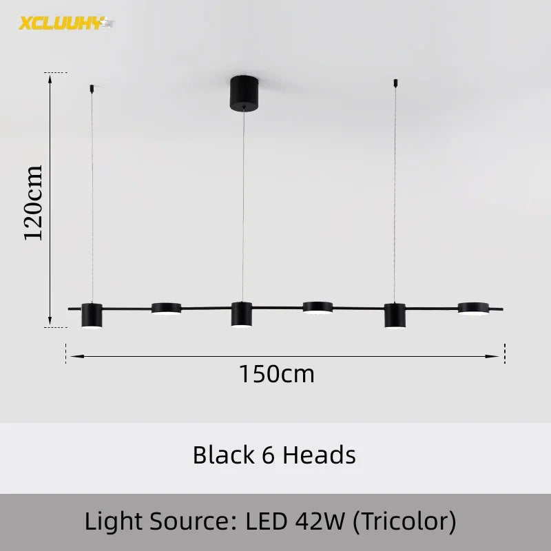 Modern Minimalist Pendant Light Strips Hanging Lamp - Hans Lumiere