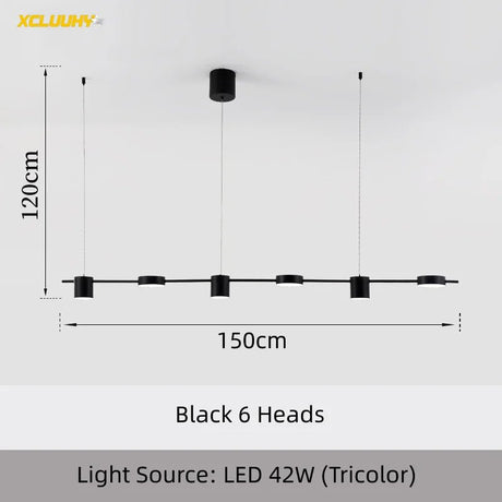 Modern Minimalist Pendant Light Strips Hanging Lamp - Hans Lumiere