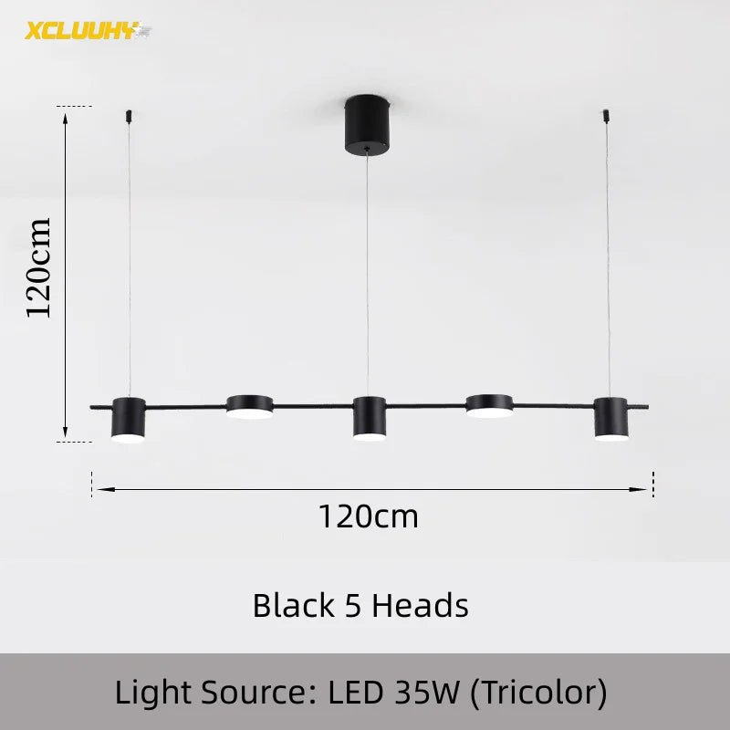 Modern Minimalist Pendant Light Strips Hanging Lamp - Hans Lumiere