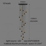 Modern Minimalist Staircase LED Chandelier - Hans Lumiere