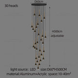 Modern Minimalist Staircase LED Chandelier - Hans Lumiere