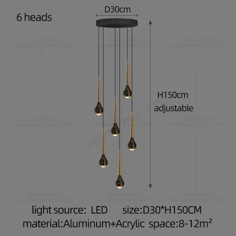 Modern Minimalist Staircase LED Chandelier - Hans Lumiere