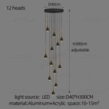 Modern Minimalist Staircase LED Chandelier - Hans Lumiere