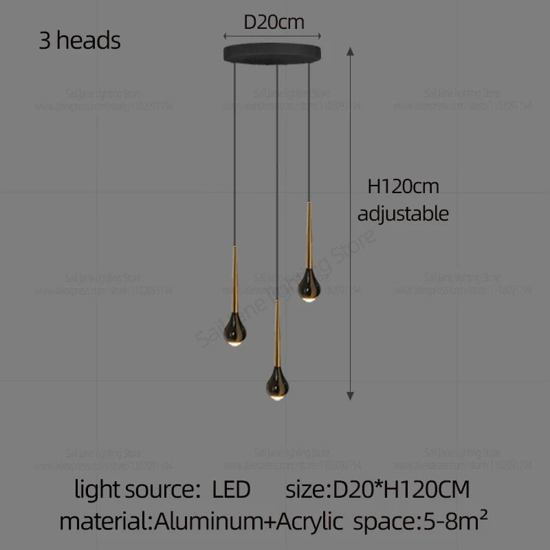 Modern Minimalist Staircase LED Chandelier - Hans Lumiere