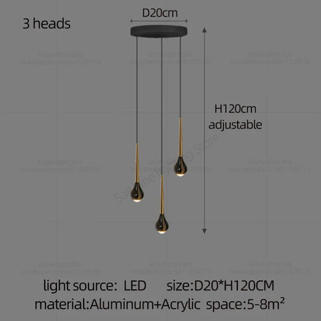 Modern Minimalist Staircase LED Chandelier - Hans Lumiere