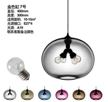 Modern Multicolored Glass Pendant Lights - Hans Lumiere