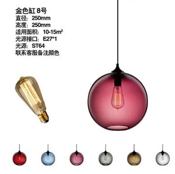 Modern Multicolored Glass Pendant Lights - Hans Lumiere
