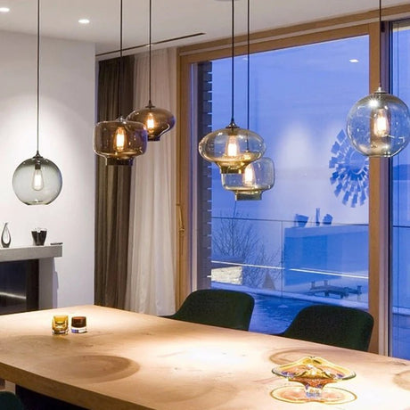 Modern Multicolored Glass Pendant Lights - Hans Lumiere
