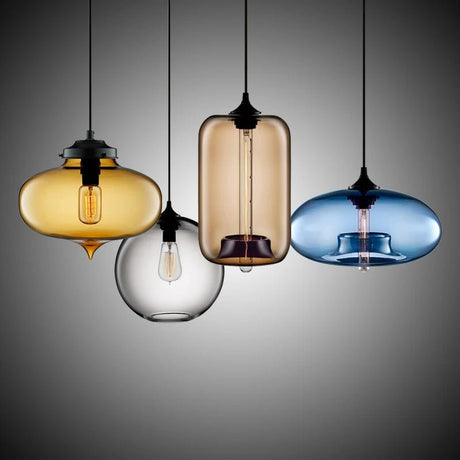 Modern Multicolored Glass Pendant Lights - Hans Lumiere