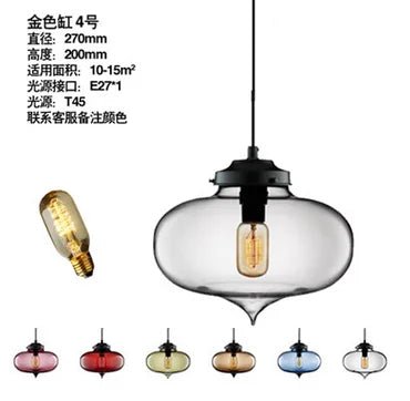 Modern Multicolored Glass Pendant Lights - Hans Lumiere
